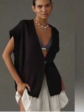 Anthropologie Maeve Oversized Muscle Sweater Vest